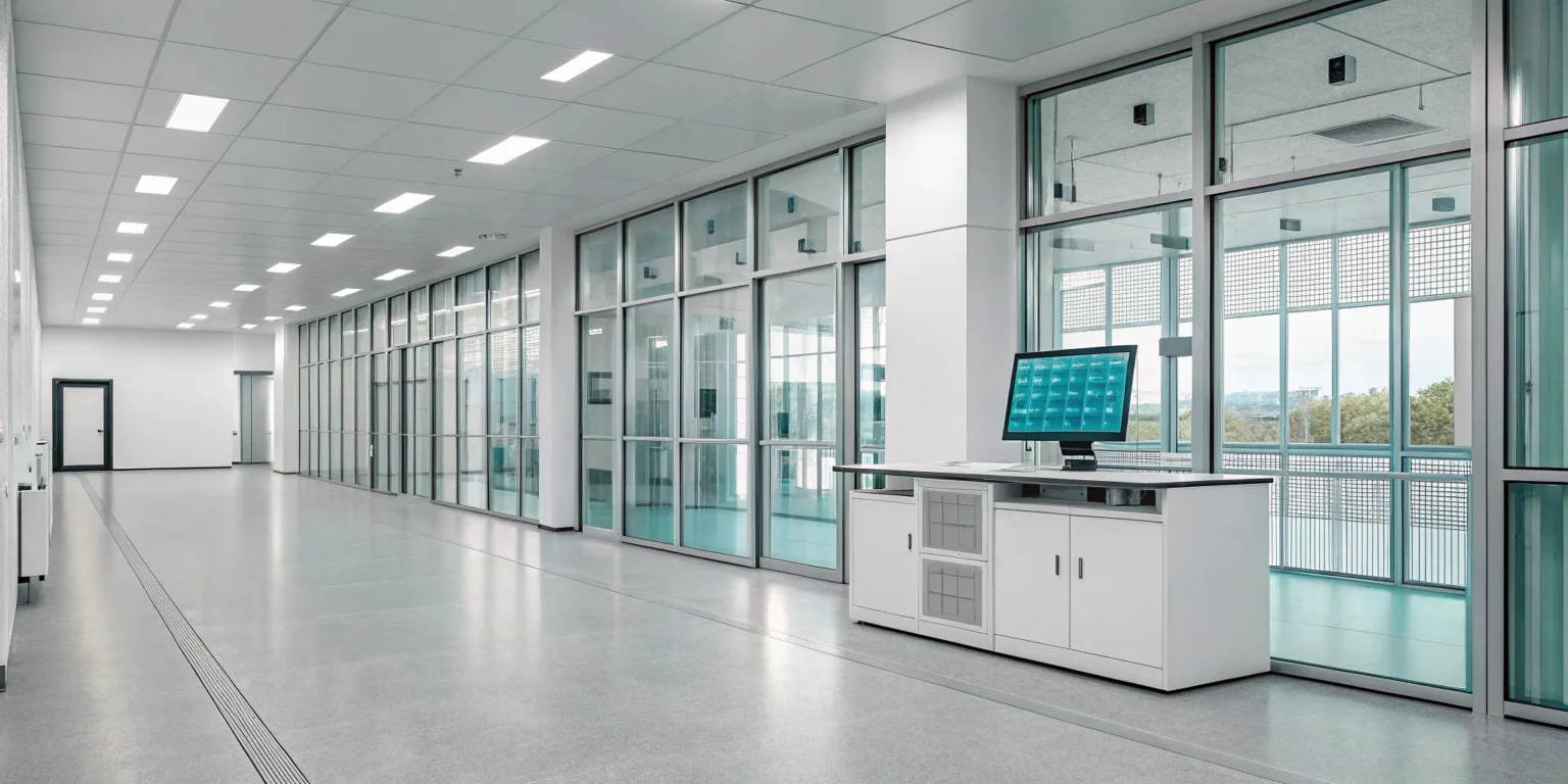A hospital computer workstation enabling seamless EMR and EHR integration.