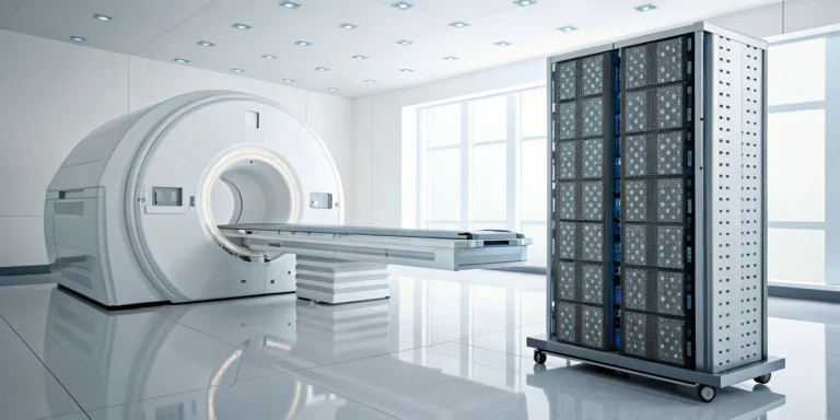 MRI scanner and server for ingesting DICOM data with the healthcare API.